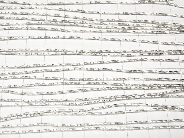 Karen Silver Twist Tube 3x1x1mm White Silver Half or 1 Strand Beads (approx. 26 inches/66 cm)