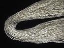 Karen Silver Twist Tube 3x1x1mm White Silver Half or 1 Strand Beads (approx. 26 inches/66 cm)