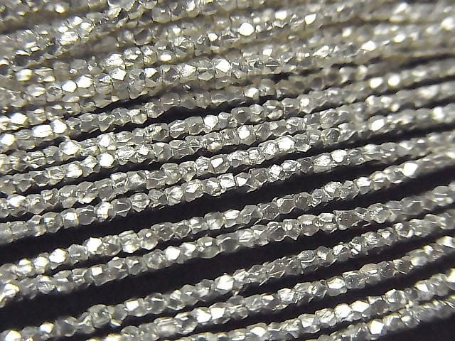 Karen Silver Cube Shape 1.2x1.2x1.2mm White Silver 1/4 or 1-strand beads (approx. 27 inches/68 cm)