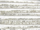 Karen Silver Cube Shape 1.2x1.2x1.2mm White Silver 1/4 or 1 Strand Beads (approx. 27 inches/68 cm)