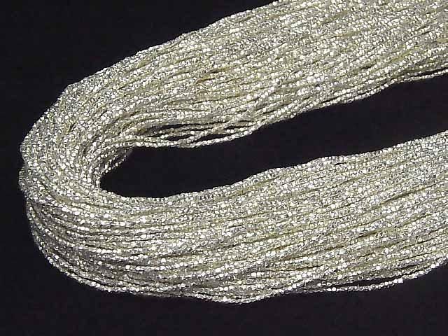 Karen Silver Cube Shape 1.2x1.2x1.2mm White Silver 1/4 or 1-strand beads (approx. 27 inches/68 cm)