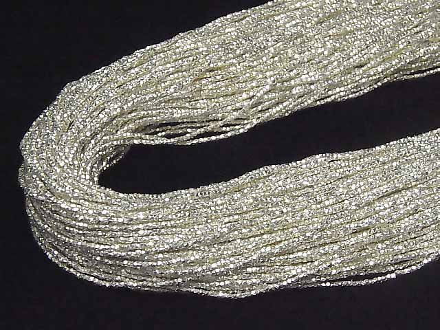 Karen Silver Cube Shape 1.2x1.2x1.2mm White Silver 1/4 or 1strand beads (aprx.27inch / 68cm)