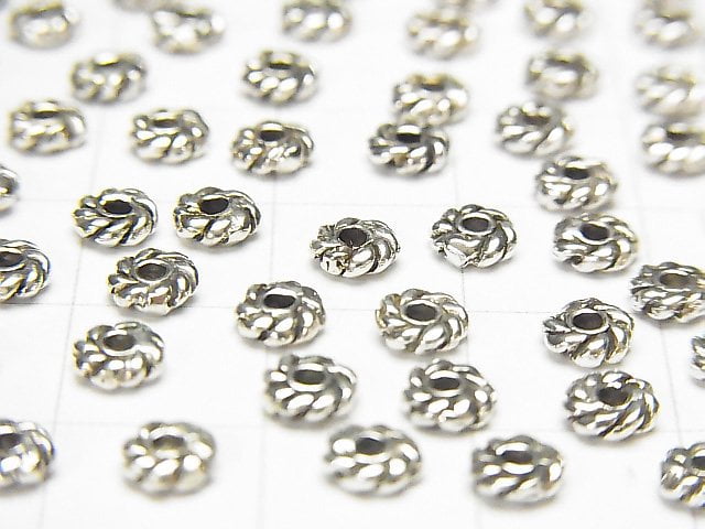 Silver925  Roundel 4x4x1.5mm Oxidized Finish  5pcs