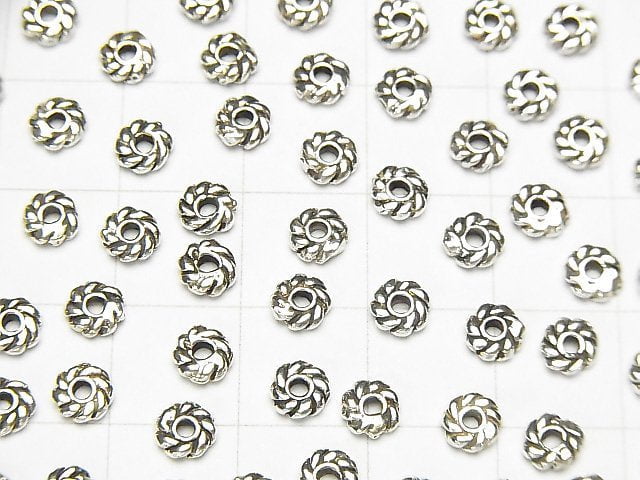 Silver925  Roundel 4x4x1.5mm Oxidized Finish  5pcs