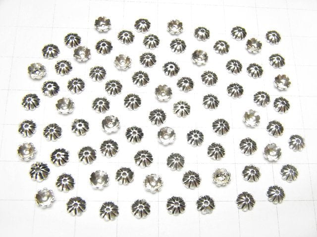 Silver925 Bead Cap 5x5x1.5mm Oxidized Finish 10pcs