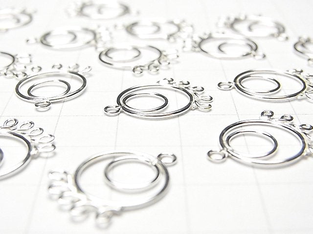 Silver925 Circle Chandelier Charm 19 x 13 x 1 mm White Silver 2 pcs $3.79