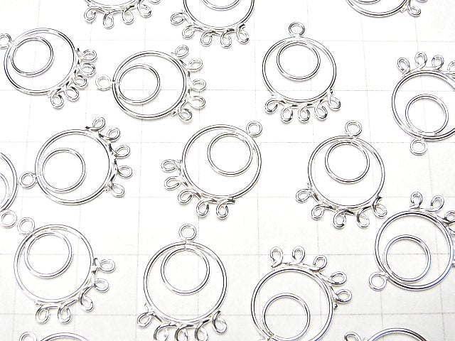 Silver925 Circle Chandelier Charm 19 x 13 x 1 mm White Silver 2 pcs $3.79