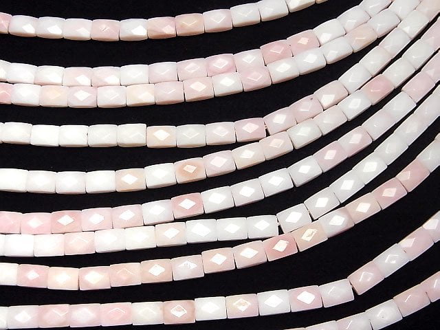 [Video] Queen Conch Shell AAA Faceted Rectangle 7x5mm 1/4 or 1strand beads (aprx.15inch/38cm)