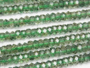 Green Quartz Faceted Button Rondelle 5 x 5 x 3 mm half or 1 strand beads (aprx.15 inch / 38 cm)