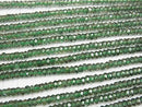 Green Quartz Faceted Button Rondelle 5 x 5 x 3 mm half or 1 strand beads (aprx.15 inch / 38 cm)