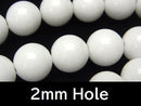 Round, White Jade Gemstone Beads