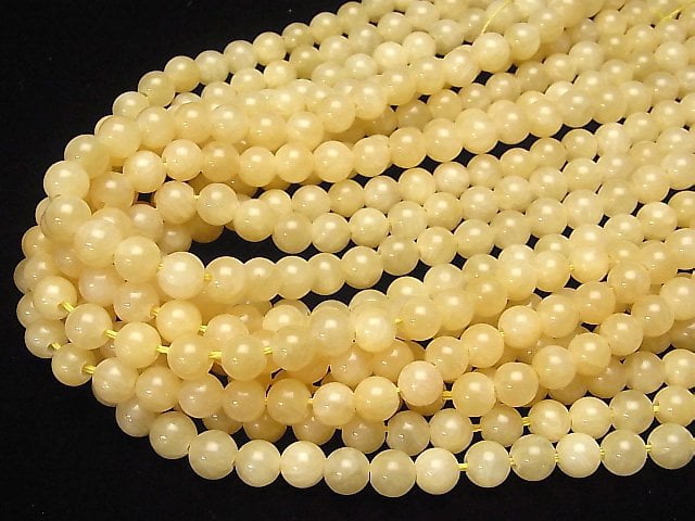 1strand $7.79! Yellow Jade Round 8mm [2mm hole] 1strand beads (aprx.15inch / 37cm)