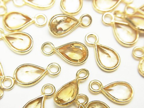 Bezel Setting, Citrine, Pear Shape Gemstone Beads