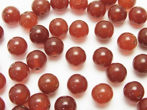 Red Agate AAA Half Drilled Hole Round 6mm 10pcs