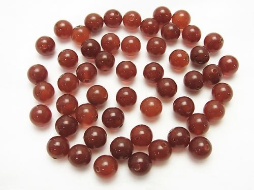 Red Agate AAA Half Drilled Hole Round 6mm 10pcs