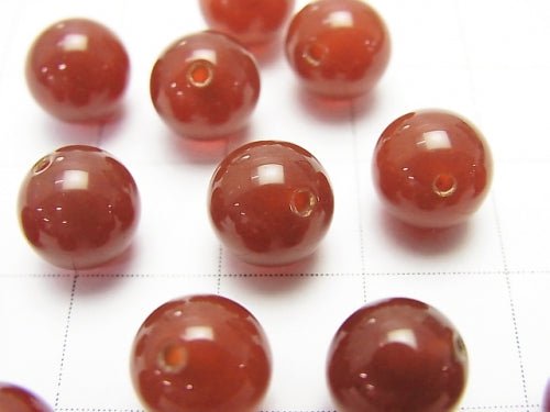 [Video] Red Agate AAA Half Drilled Hole Round 8mm 10pcs