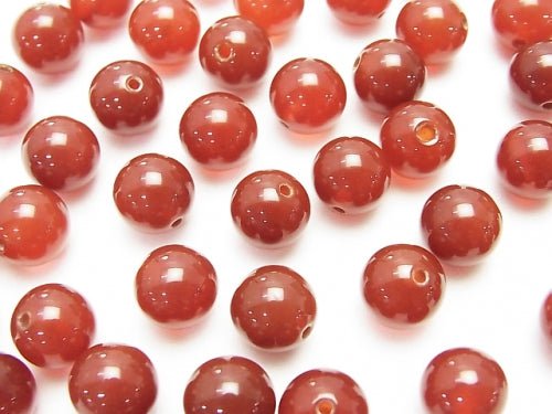 [Video] Red Agate AAA Half Drilled Hole Round 8mm 10pcs