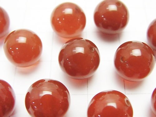 Red Agate AAA Half Drilled Hole Round 10mm 10pcs