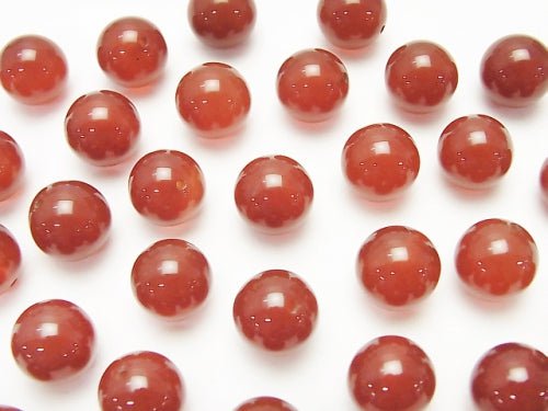 Red Agate AAA Half Drilled Hole Round 10mm 10pcs