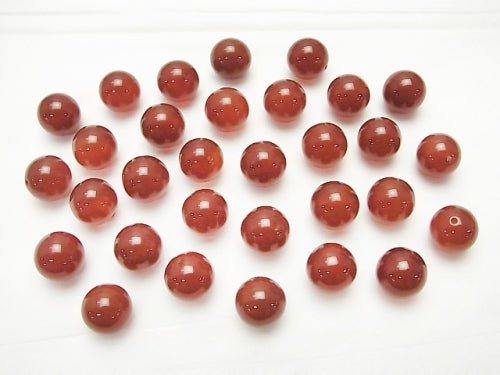 Red Agate AAA Half Drilled Hole Round 10mm 10pcs