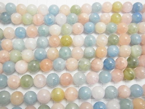 Beryl mix (multicolor Aquamarine) AAA-Round 10mm half or 1strand beads (aprx.15inch / 38cm)