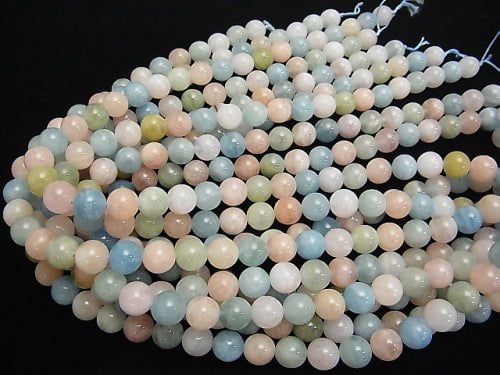 Beryl mix (multicolor Aquamarine) AAA-Round 10mm half or 1strand beads (aprx.15inch / 38cm)