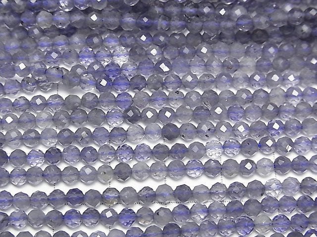 [Video]  High Quality!  Iolite AA++ Faceted Round 3mm  1strand beads (aprx.15inch/38cm)