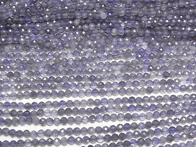 [Video]  High Quality!  Iolite AA++ Faceted Round 3mm  1strand beads (aprx.15inch/38cm)