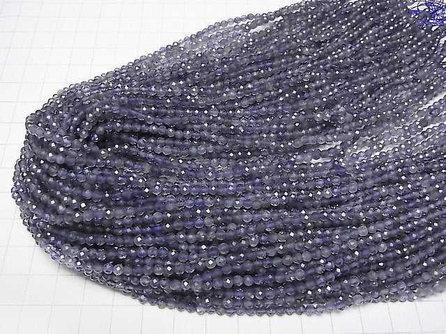 [Video]  High Quality!  Iolite AA++ Faceted Round 3mm  1strand beads (aprx.15inch/38cm)