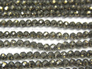[Video] High Quality! 2pcs $7.79! Golden Pyrite AAA Faceted Round 2mm 1strand beads (aprx.15inch / 38cm)