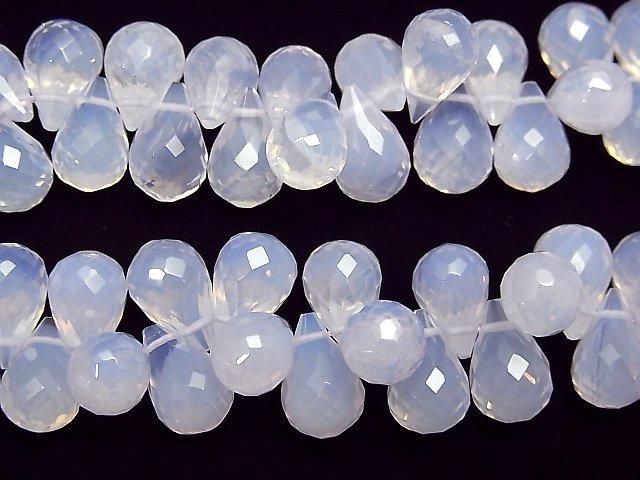 [Video]High Quality Scorolite AA++ Drop Faceted Briolette 1/4 or 1strand beads (aprx.4inch/10cm)
