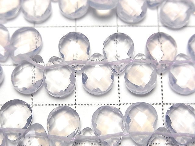 [Video] High Quality Scorolite AAA Pear shape  Faceted Briolette  [8x6mm][9x7mm] half or 1strand beads (aprx.5inch/12cm)