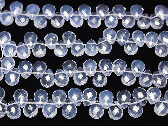 [Video] High Quality Scorolite AAA Pear shape  Faceted Briolette  [8x6mm][9x7mm] half or 1strand beads (aprx.5inch/12cm)