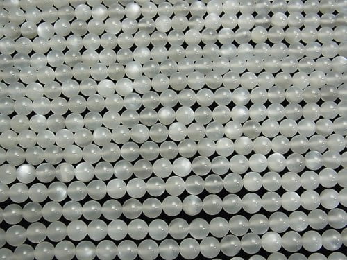 [Video] High Quality White-Light Gray Moonstone AAA Round 6mm half or 1strand beads (aprx.15inch / 38cm)