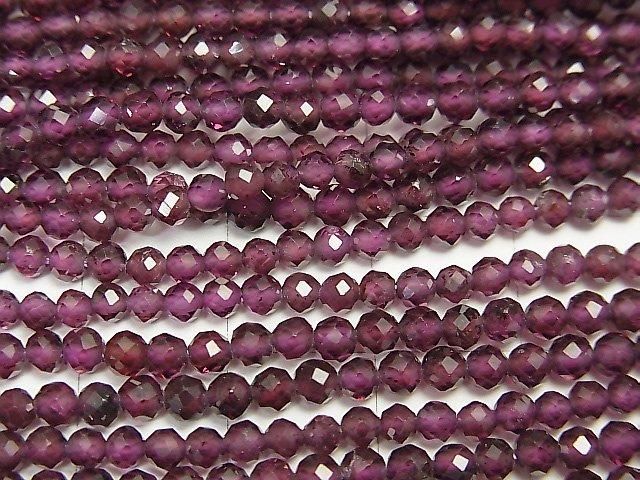 [Video]High Quality! 2pcs $8.79! Rhodolite Garnet AAA Faceted Round 3mm 1strand beads (aprx.15inch/37cm)