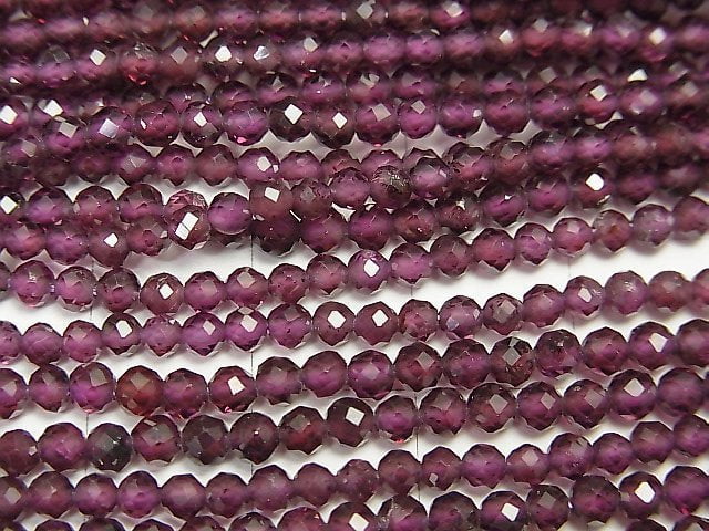 [Video]High Quality RhodoliteAAA Faceted Round 3mm 1strand beads (aprx.15inch / 38cm)