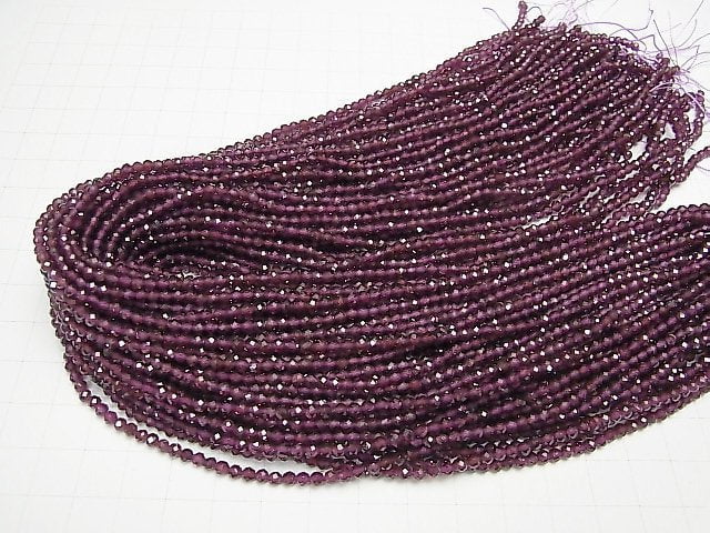 [Video]High Quality RhodoliteAAA Faceted Round 3mm 1strand beads (aprx.15inch / 38cm)