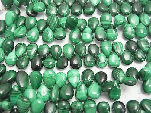 [Video] Malachite AA++ Pear shape (Smooth)  half or 1strand beads (aprx.7inch/18cm)