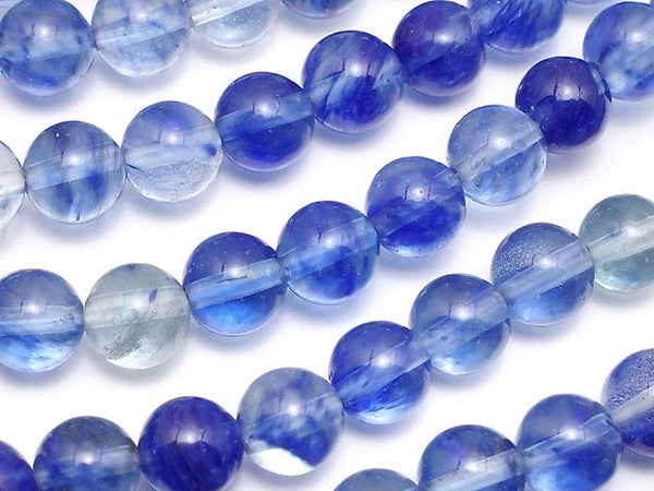 Cherry & Blueberry Quartz Glass, Round Synthetic & Glass Beads