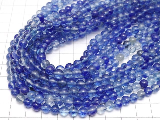 Blueberry Quartz Glass  Round 6mm 1strand beads (aprx.15inch/38cm)