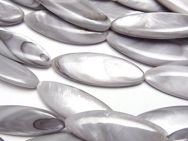[Video] Gray color Shell Marquise 30x10x4mm 1strand beads (aprx.13inch/33cm)
