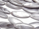 [Video] Gray color Shell Marquise 30x10x4mm 1strand beads (aprx.13inch/33cm)