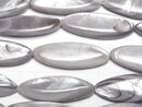 [Video] Gray color Shell Marquise 30x10x4mm 1strand beads (aprx.13inch/33cm)