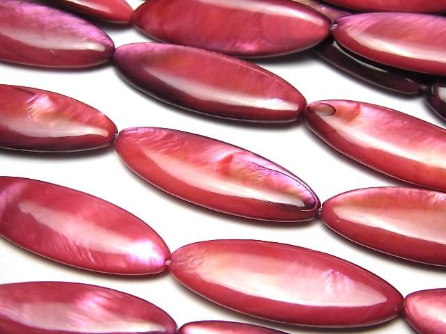[Video] Red-Purple Shell Marquise 30x10x4mm 1-strand beads (approx. 14inch/34cm)