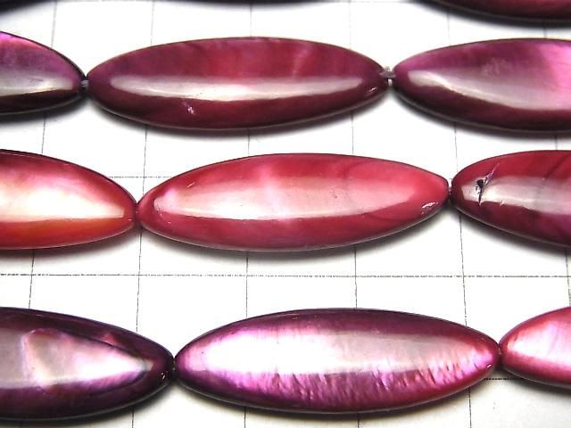 [Video] Red-Purple Shell Marquise 30x10x4mm 1-strand beads (approx. 14inch/34cm)