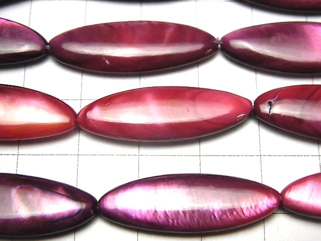 [Video] Red Color Shell Marquise 30x10x4mm 1strand beads (aprx.14inch / 34cm)