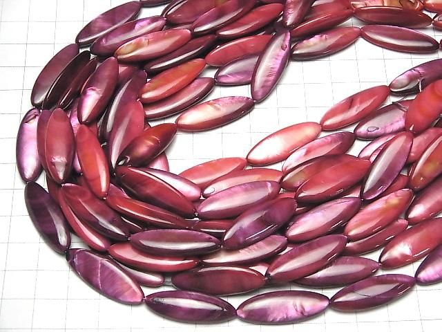[Video] Red-Purple Shell Marquise 30x10x4mm 1-strand beads (approx. 14inch/34cm)
