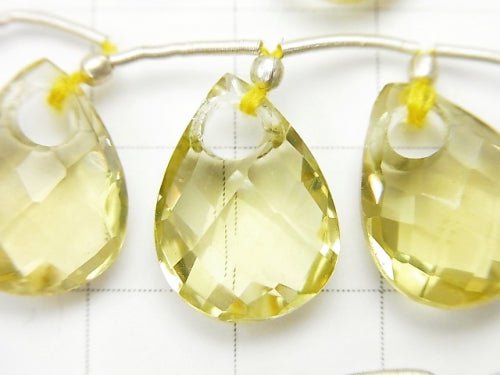 1strand $44.99! High Quality Lemon Quartz AAA Donut Faceted Pear Shape 1strand (7pcs)