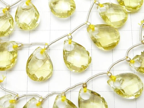 1strand $44.99! High Quality Lemon Quartz AAA Donut Faceted Pear Shape 1strand (7pcs)