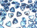 [Video] High Quality London Blue Topaz AAA Undrilled Triangle Faceted 6x6mm 5pcs